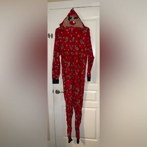 Red Mosaic Reindeer Holiday #Fam Jams Onesie Pajama